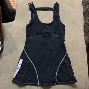 FP Movement by Free People Black Dress with White Trim